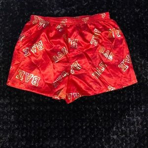 Silk Red and Gold “Bae” boxers.
